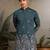 Green viscose silk thread with sequence embroidered work kurta only
