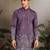 Dusta purple viscose silk thread with sequence embroidered work kurta only