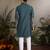 Green viscose silk thread with sequence embroidered work kurta only