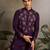 Purple viscose silk real mirror with thread & sequence embroidered work kurta only