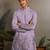 Lavender viscose silk thread with sequence embroidered work kurta only