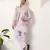 Pink satin silk thread with sequence embroidered work kurta jacket & bottom