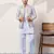 Sky blue satin silk thread with sequence embroidered work kurta jacket & bottom