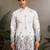 White viscose silk thread with sequence embroidered work kurta only