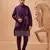 Purple viscose silk multi thread with sequence embroidered work kurta jacket & bottom