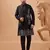Black viscose silk multi thread with sequence embroidered work kurta jacket & bottom