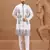 White viscose silk multi thread with sequence embroidered work kurta jacket & bottom