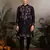 Black viscose silk real mirror with thread & sequence embroidered work kurta only