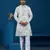White viscose silk thread with sequence embroidered work kurta only