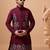 Maroon viscose silk multi thread with sequence embroidered work kurta jacket & bottom