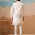 White viscose silk multi thread with sequence embroidered work kurta jacket & bottom