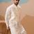 White viscose silk multi thread with sequence embroidered work kurta jacket & bottom