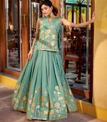 Pure Shimmer Thread Embroidery Co-ordset with Luxe Foil Detailing