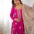 Hot Pink Chinon Silk Kurta with Sharara & Dupatta