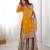 Mustard Chinon Embroidered Kurta Sharara Set