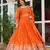 Orange Thread & Sequins Anarkali Set in American Silk