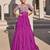 Purple embroidered raw silk anarkali
