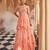 Peach embroidered raw silk anarkali