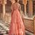 Peach embroidered raw silk anarkali