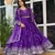 Lavender Embroidered American Silk Anarkali Set