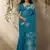 Sky blue munga silk handloom weaving saree