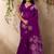 Dark purple munga silk handloom weaving saree