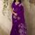 Dark purple munga silk handloom weaving saree