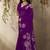 Dark purple munga silk handloom weaving saree