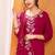 Rani pink vichitra silk designer festive wear kurti pant and duppta with embroidery work