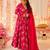 Trending party wear anarkali rayon silk rani pink leaf suit set