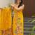Printed mustard silk readymade salwar kameez