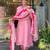 Women pink embroidered chanderi viscose kurta set with dupatta