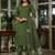 Embroidered work viscose chanderi salwar suit in dark green color