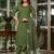 Embroidered work viscose chanderi salwar suit in dark green color