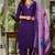 Purple viscose rayon embroidered readymade salwar kameez