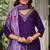 Purple viscose rayon embroidered readymade salwar kameez