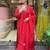 Embroidered chanderi salwar suit in red
