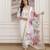 Embroidered work chanderi readymade salwar suit in white for women