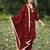 Red velvet hand embroidered kurta set with velvet dupatta