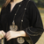 Black velvet chandbali hand embroidered kurta set with dupatta