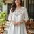 Off white vichitra silk embroidery tunic
