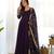 Wine georgette gown duppta full set with pent ready to wear