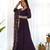 Wine georgette gown duppta full set with pent ready to wear