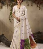 Multicolour munga cotton handloom weaving saree