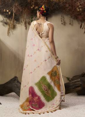 Multicolour munga cotton handloom weaving saree 3