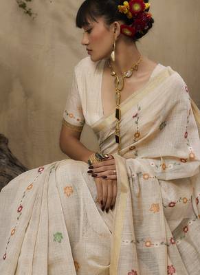 Multicolour munga cotton handloom weaving saree 4