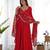 Red georgette gown duppta full set with pent ready to wear