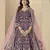 Purple velvet semi stitched anarkali suits with heavy embroidery work