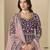 Purple velvet semi stitched anarkali suits with heavy embroidery work