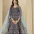 Navy velvet semi stitched anarkali suits with heavy embroidery work